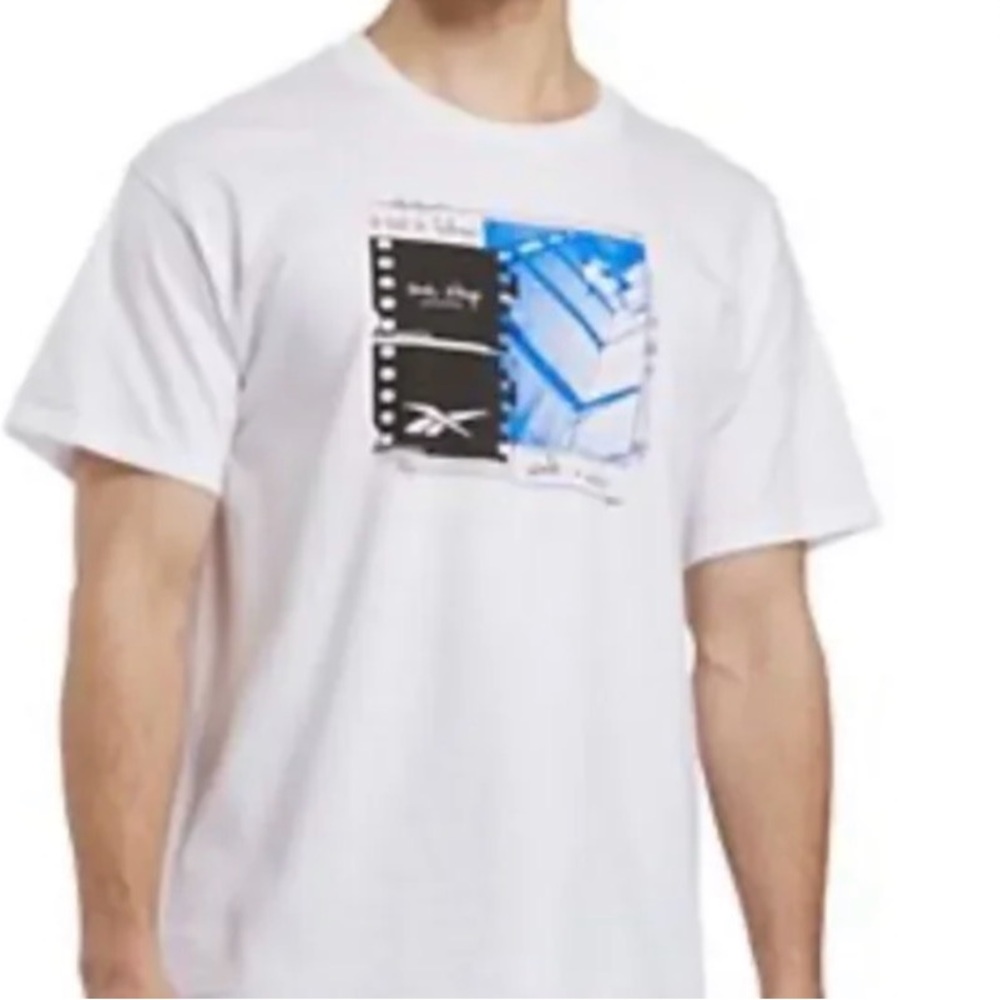 Reebok’s ‘Walk a Mile’ White T-Shirt w/ graphic design. NWT Perfect For Summer!